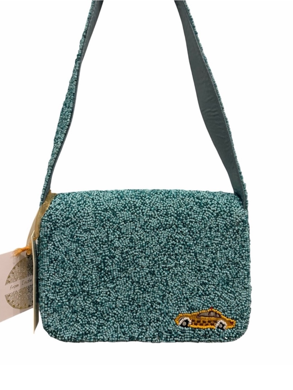Made in India New York City-themed beaded shoulder bag-NWT - Picture 3 of 12